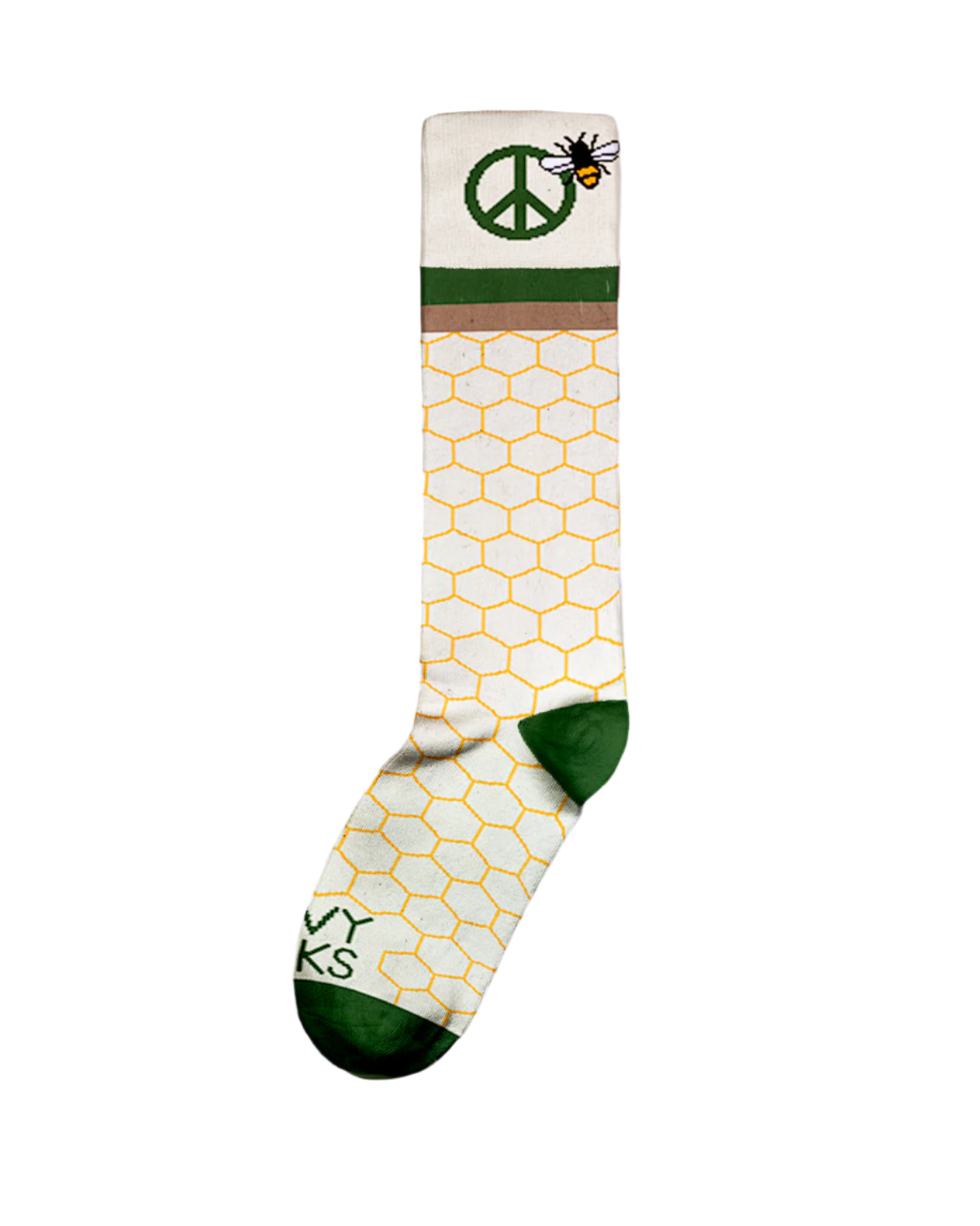 Bee Peace & Love Crew Sock - Save the Bees!