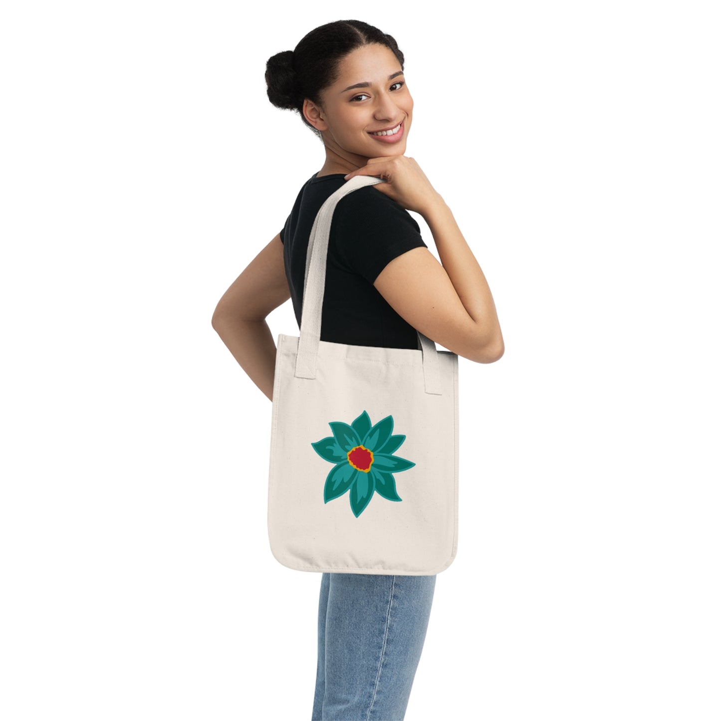 Organic Cotton Canvas Tote - Floral